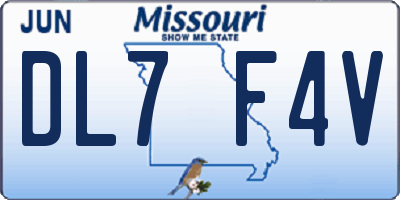 MO license plate DL7F4V