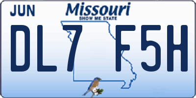 MO license plate DL7F5H