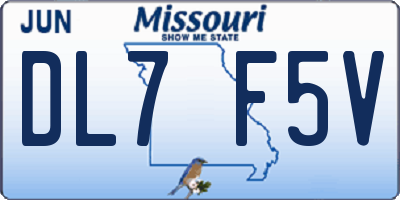 MO license plate DL7F5V