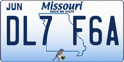 MO license plate DL7F6A