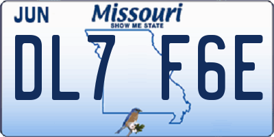 MO license plate DL7F6E
