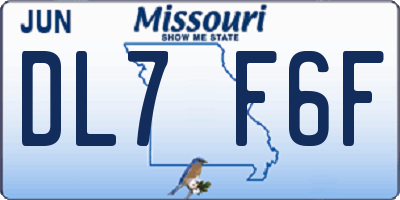 MO license plate DL7F6F