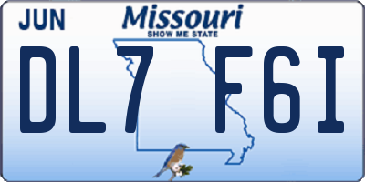 MO license plate DL7F6I