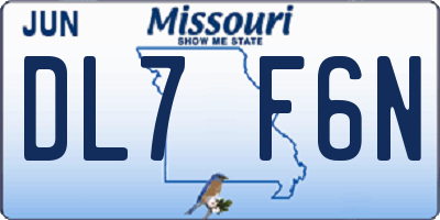 MO license plate DL7F6N