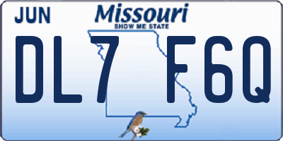 MO license plate DL7F6Q