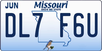 MO license plate DL7F6U