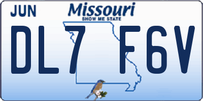 MO license plate DL7F6V