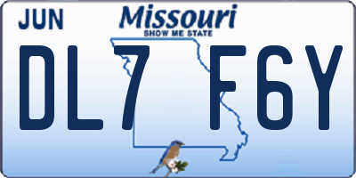 MO license plate DL7F6Y
