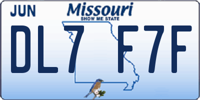 MO license plate DL7F7F