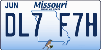 MO license plate DL7F7H