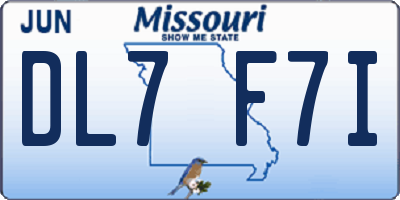 MO license plate DL7F7I
