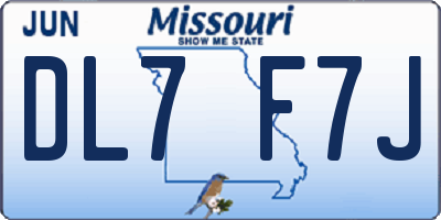 MO license plate DL7F7J