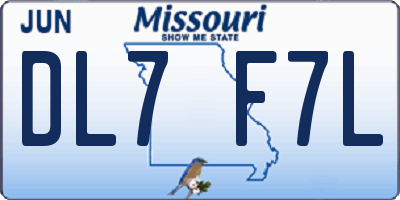 MO license plate DL7F7L