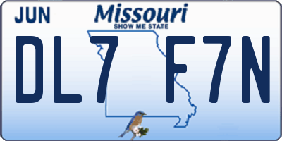 MO license plate DL7F7N