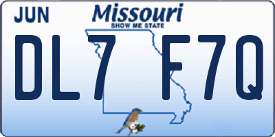 MO license plate DL7F7Q