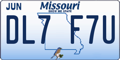 MO license plate DL7F7U