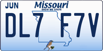 MO license plate DL7F7V