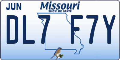 MO license plate DL7F7Y