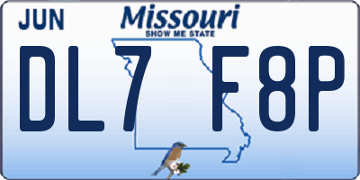 MO license plate DL7F8P