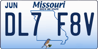 MO license plate DL7F8V