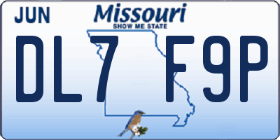 MO license plate DL7F9P