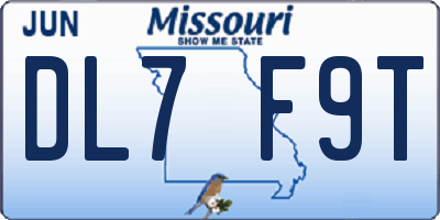 MO license plate DL7F9T