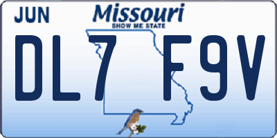 MO license plate DL7F9V