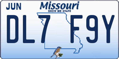 MO license plate DL7F9Y