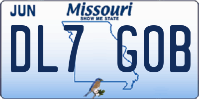 MO license plate DL7G0B