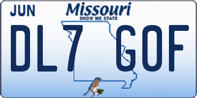 MO license plate DL7G0F
