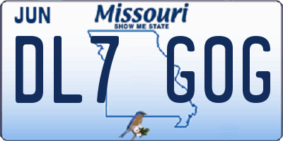 MO license plate DL7G0G