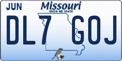 MO license plate DL7G0J