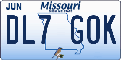 MO license plate DL7G0K