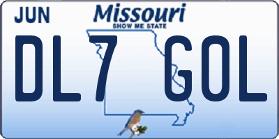 MO license plate DL7G0L