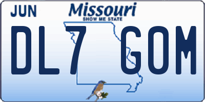 MO license plate DL7G0M