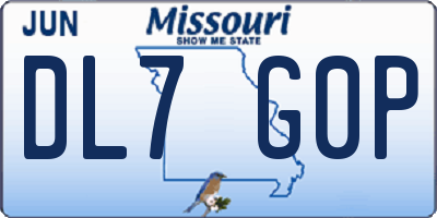 MO license plate DL7G0P