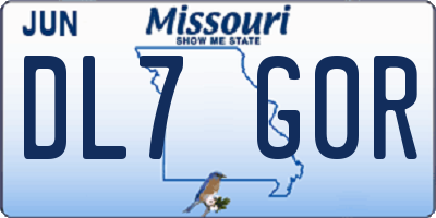 MO license plate DL7G0R