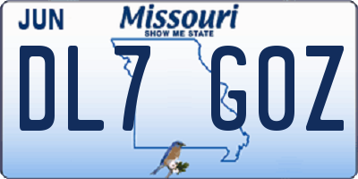 MO license plate DL7G0Z