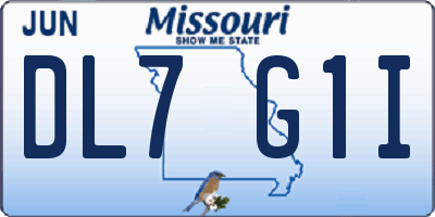 MO license plate DL7G1I