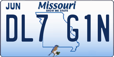 MO license plate DL7G1N