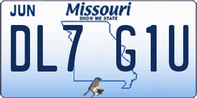 MO license plate DL7G1U