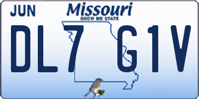 MO license plate DL7G1V