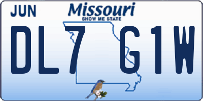 MO license plate DL7G1W
