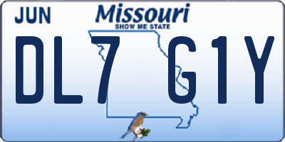 MO license plate DL7G1Y