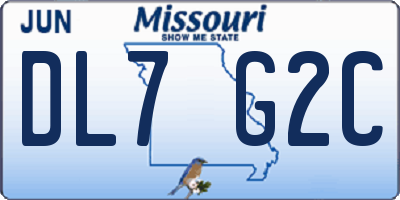 MO license plate DL7G2C