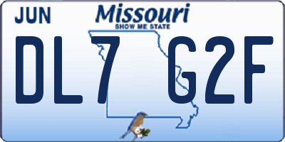 MO license plate DL7G2F
