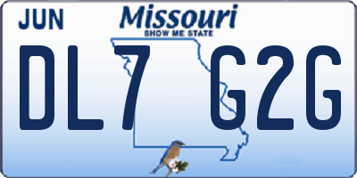 MO license plate DL7G2G