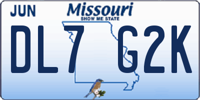 MO license plate DL7G2K