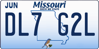 MO license plate DL7G2L
