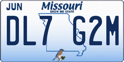 MO license plate DL7G2M